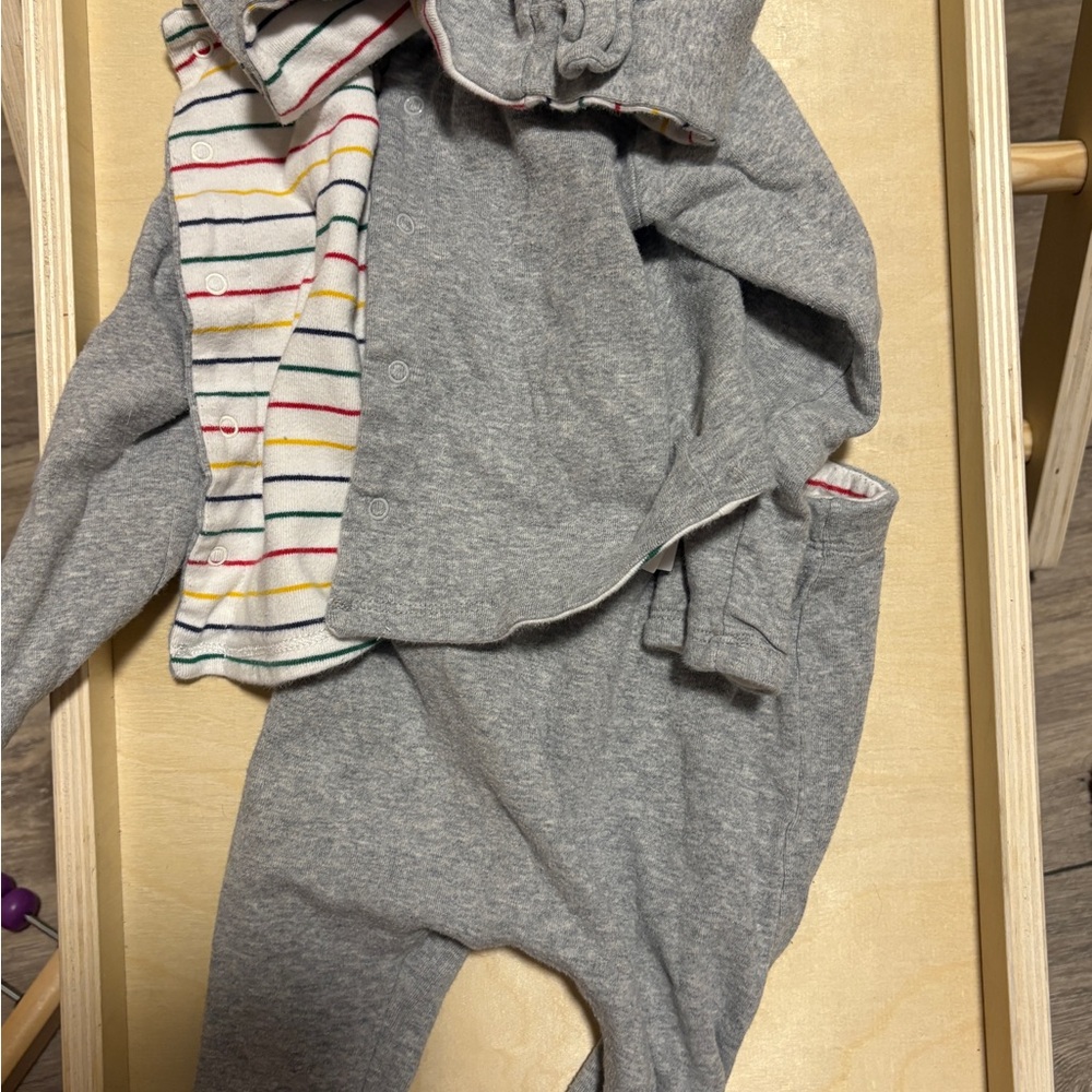 HBC stripesGray Kids Bottoms Set